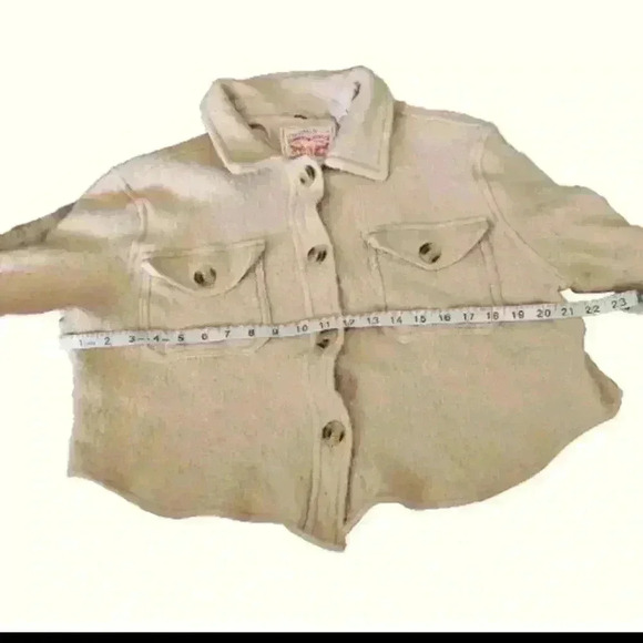 Levis Womens Cropped Wool Blend Shacket In Oat L - Picture 12 of 14